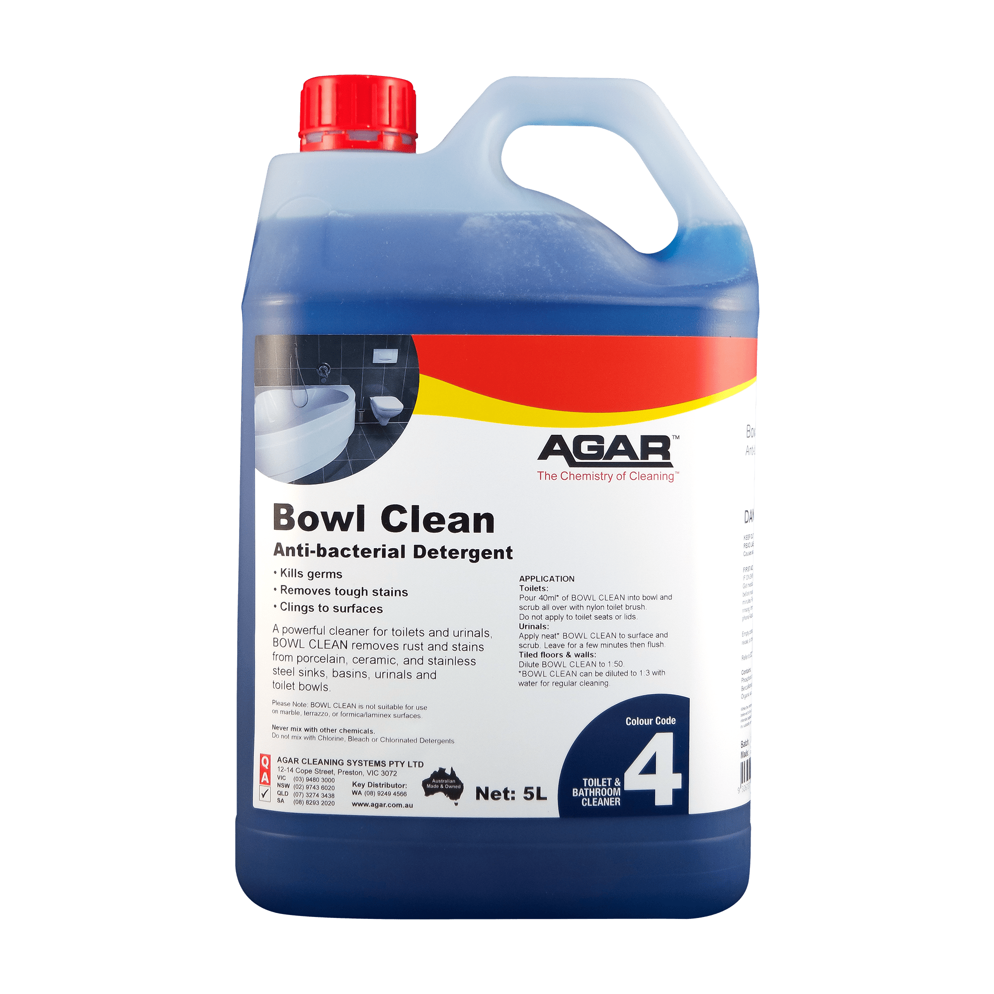 AGAR Bowl Clean Toilet and Urinal Cleaner 5L