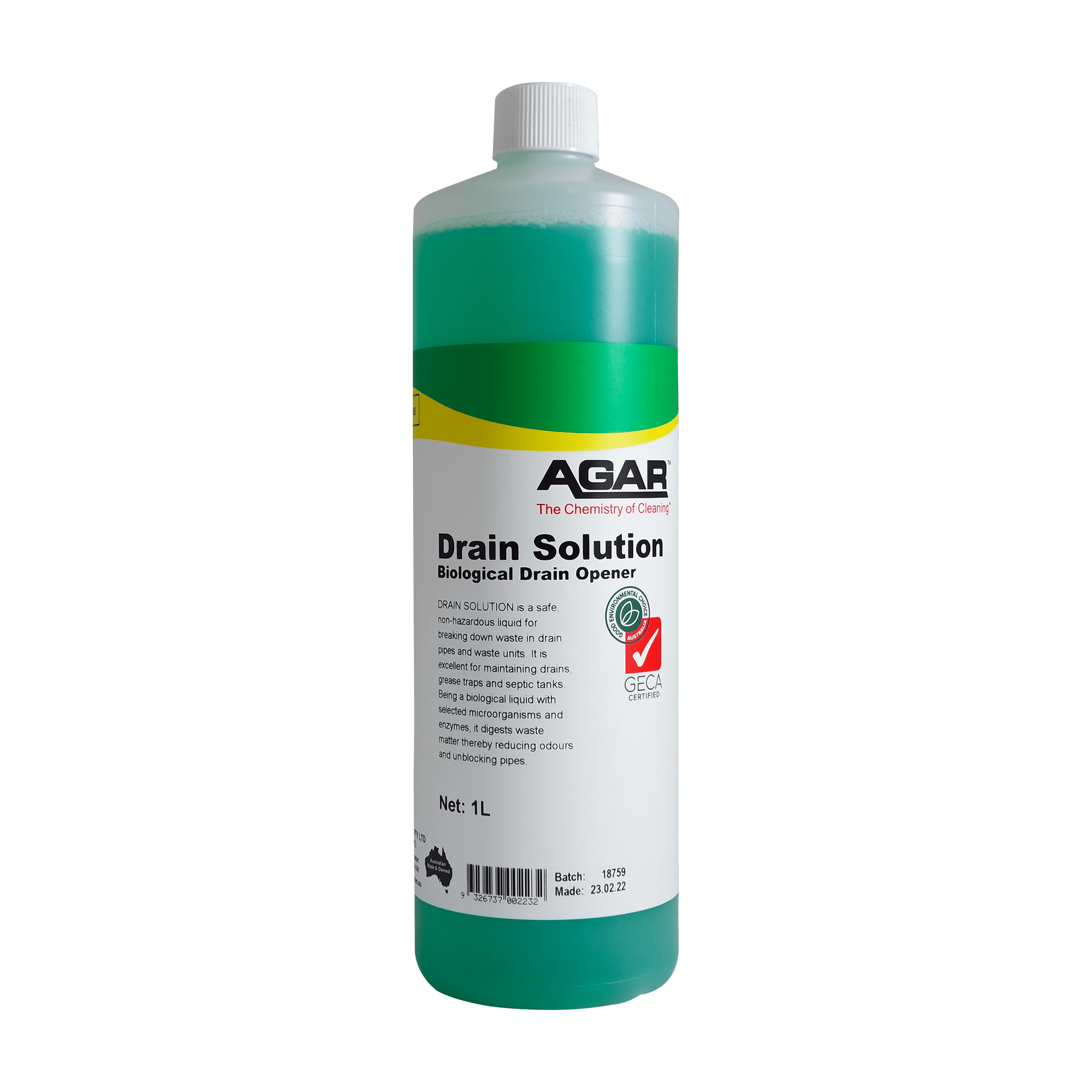 AGAR Drain Solution Biological Drain Opener 1L