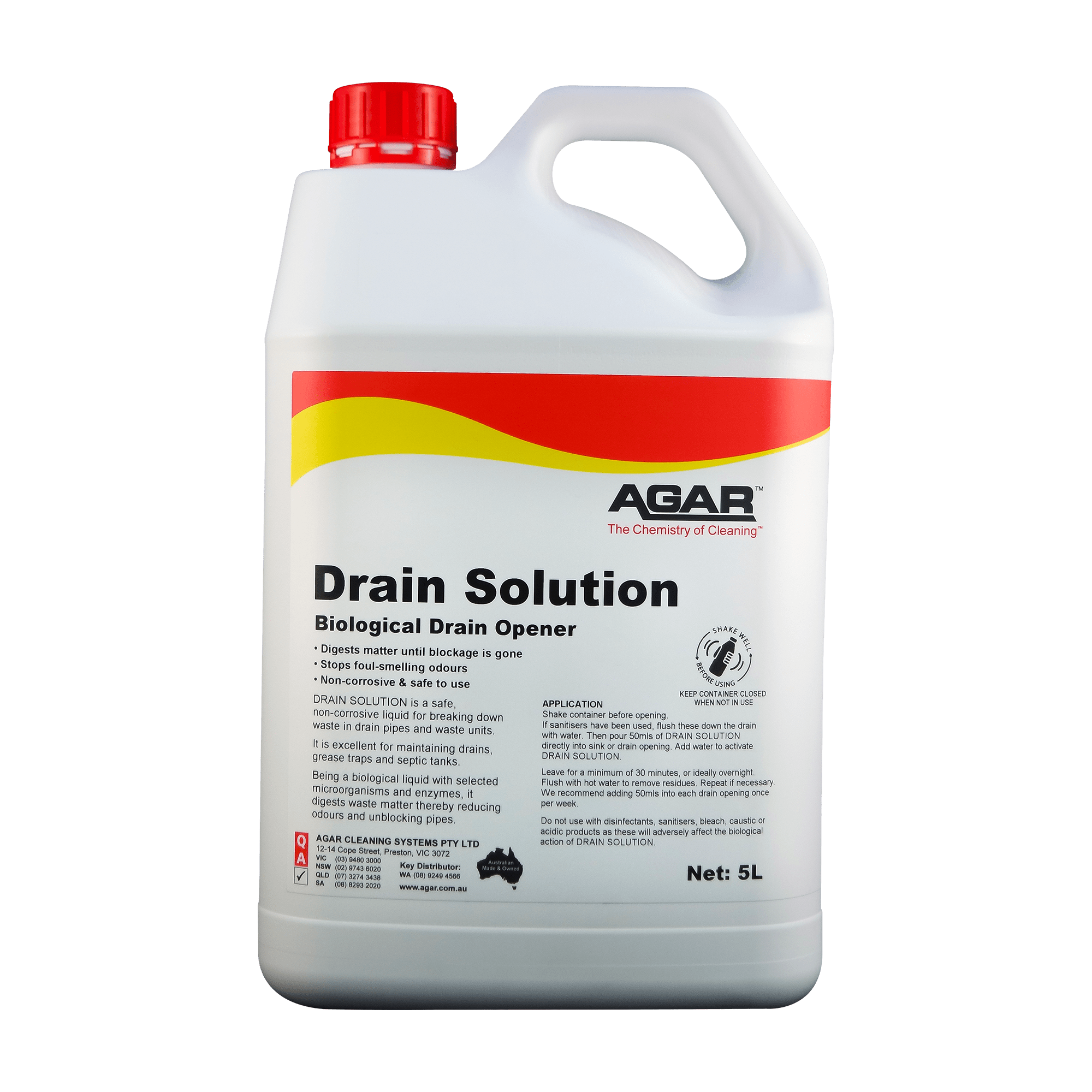 AGAR Drain Solution Biological Drain Opener 5L