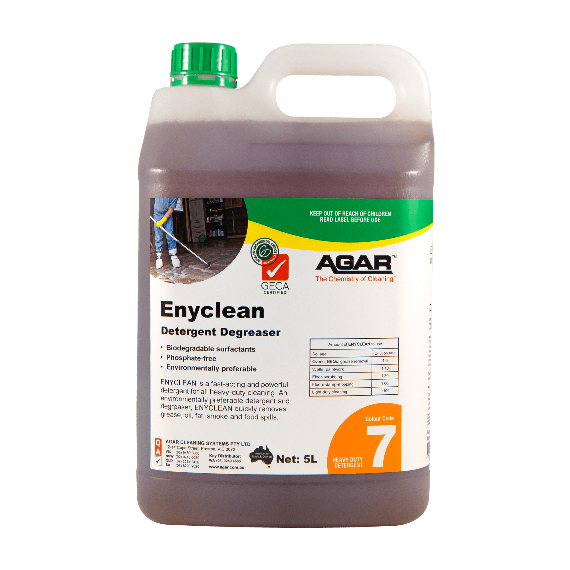 AGAR Enyclean Detergent Degreaser 5L