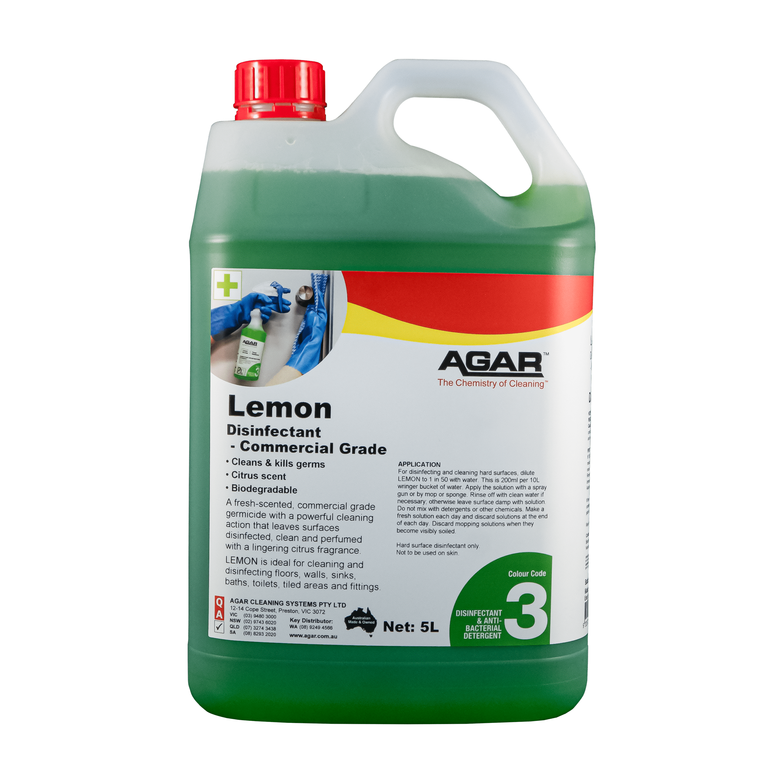 AGAR Lemon Commercial Grade Disinfectant 5L