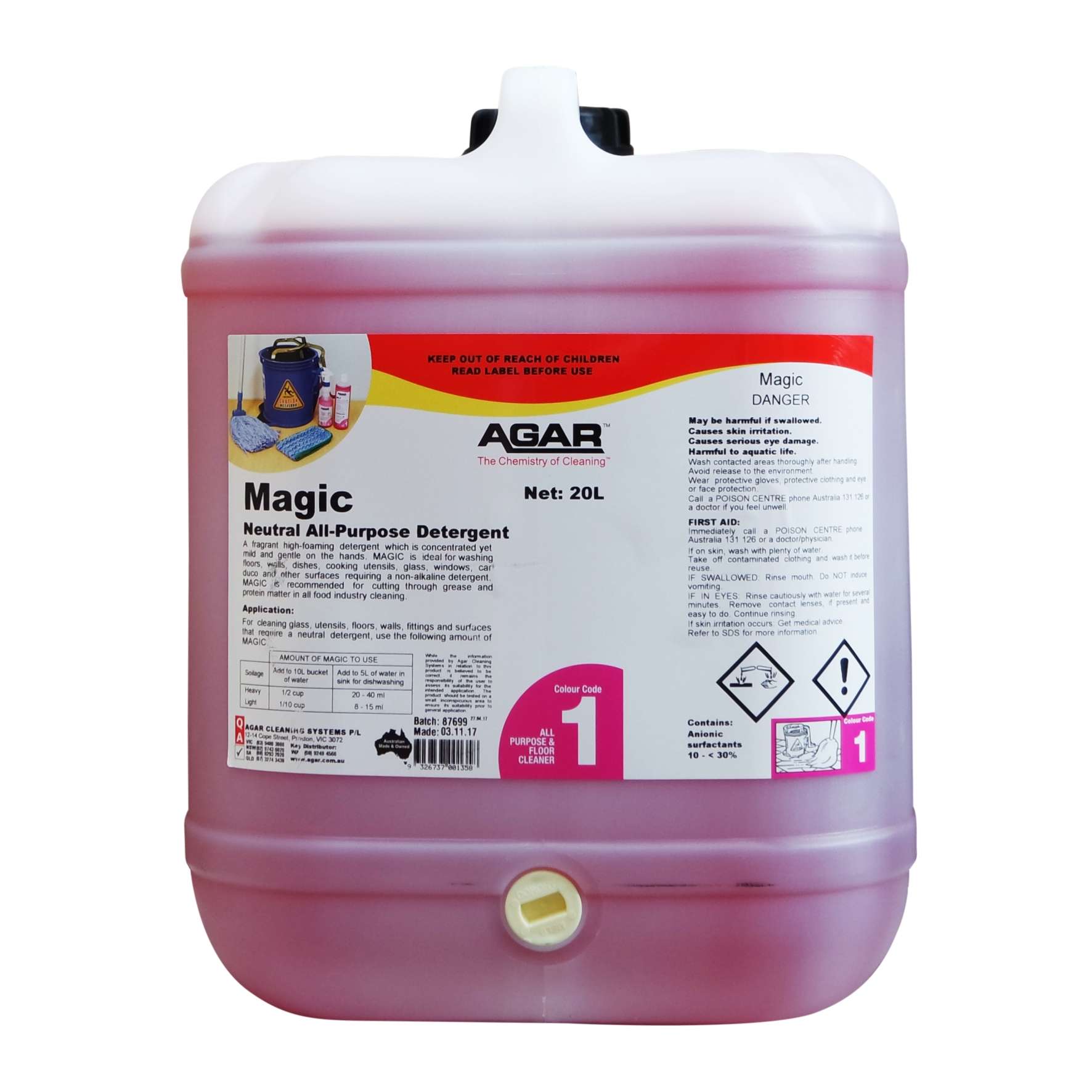 AGAR Magic Neutral All-Purpose Detergent 20L