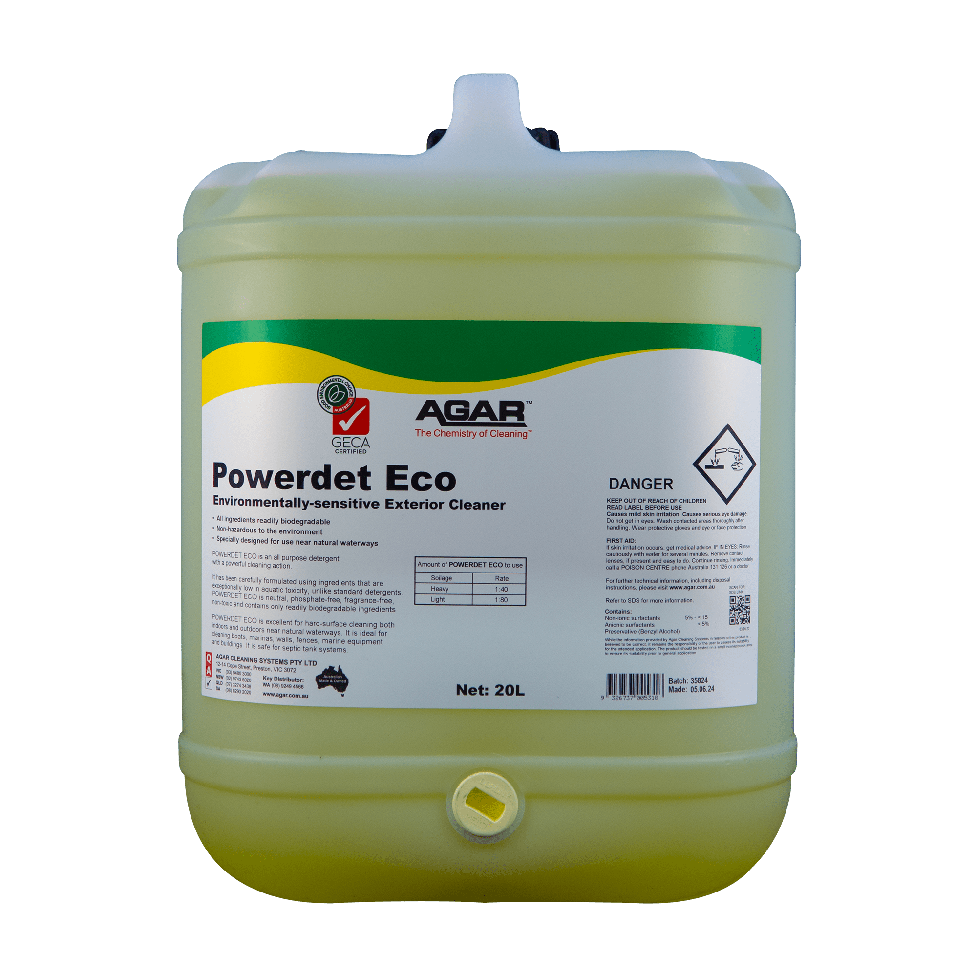 AGAR PowerDet Eco Exterior Cleaner GECA 20L