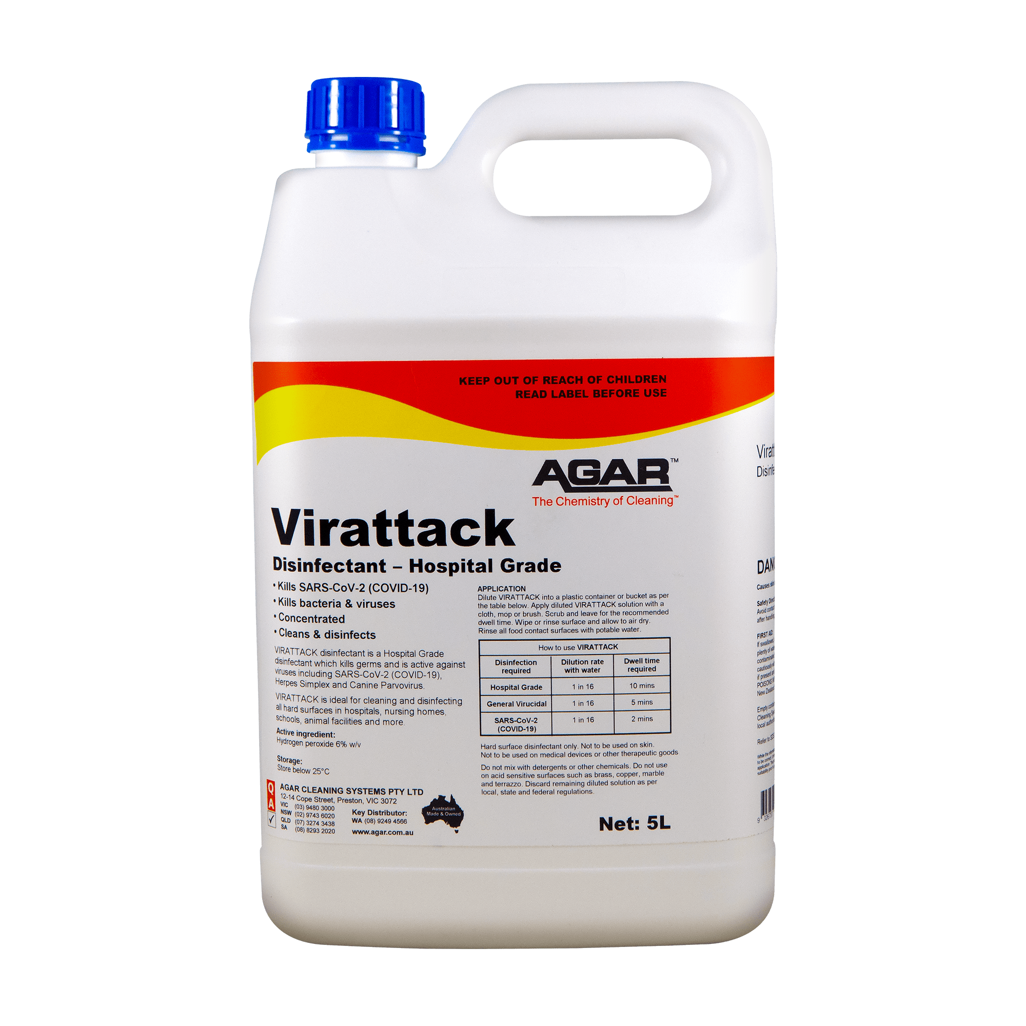 AGAR Virattack Hospital Grade Disinfectant 5L