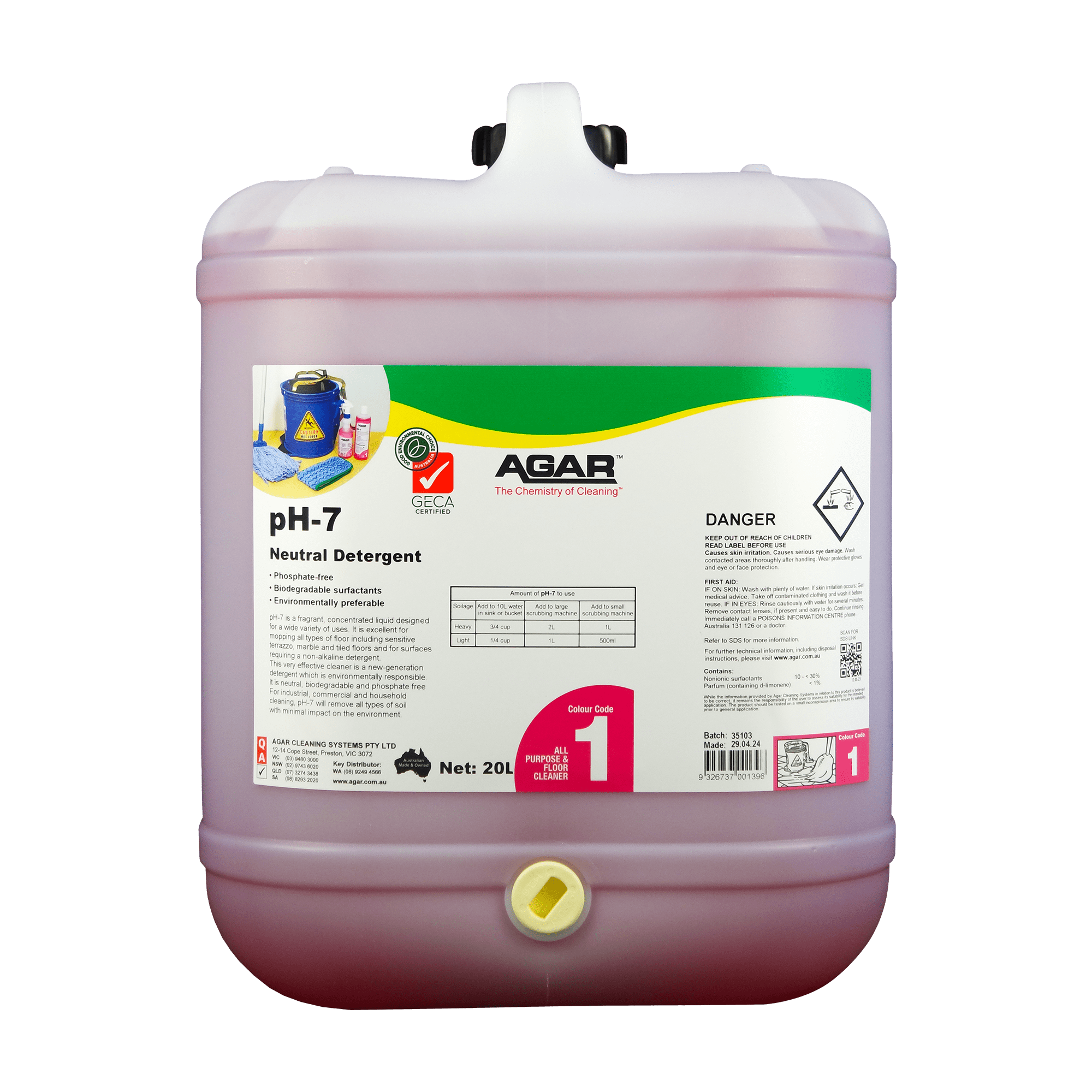 AGAR pH-7 Neutral Detergent GECA 20L