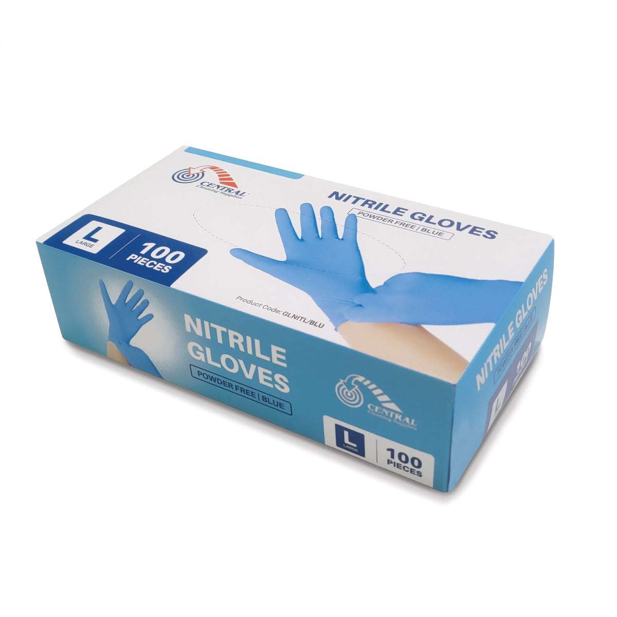 Nitrile Gloves Powder-Free Blue - 100 Pack - Large