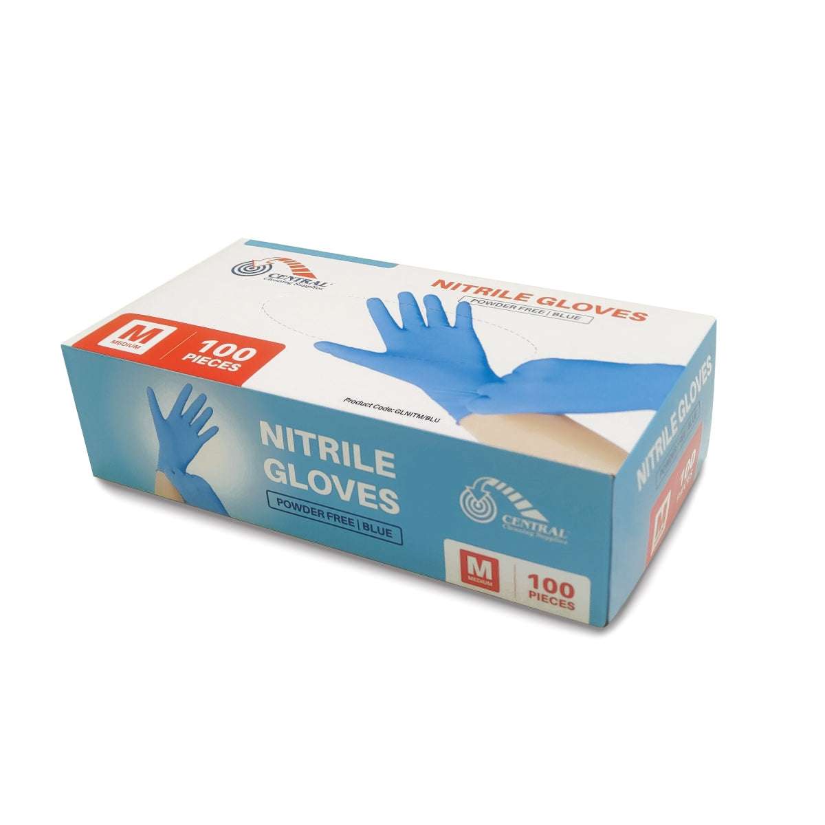 Nitrile Gloves Powder-Free Blue - 100 Pack - Medium