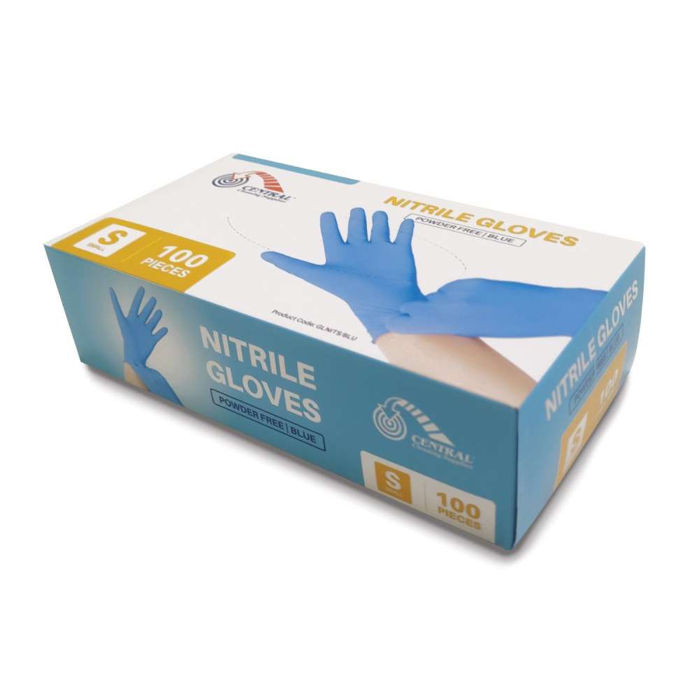 Nitrile Gloves Powder-Free Blue - 100 Pack - Small